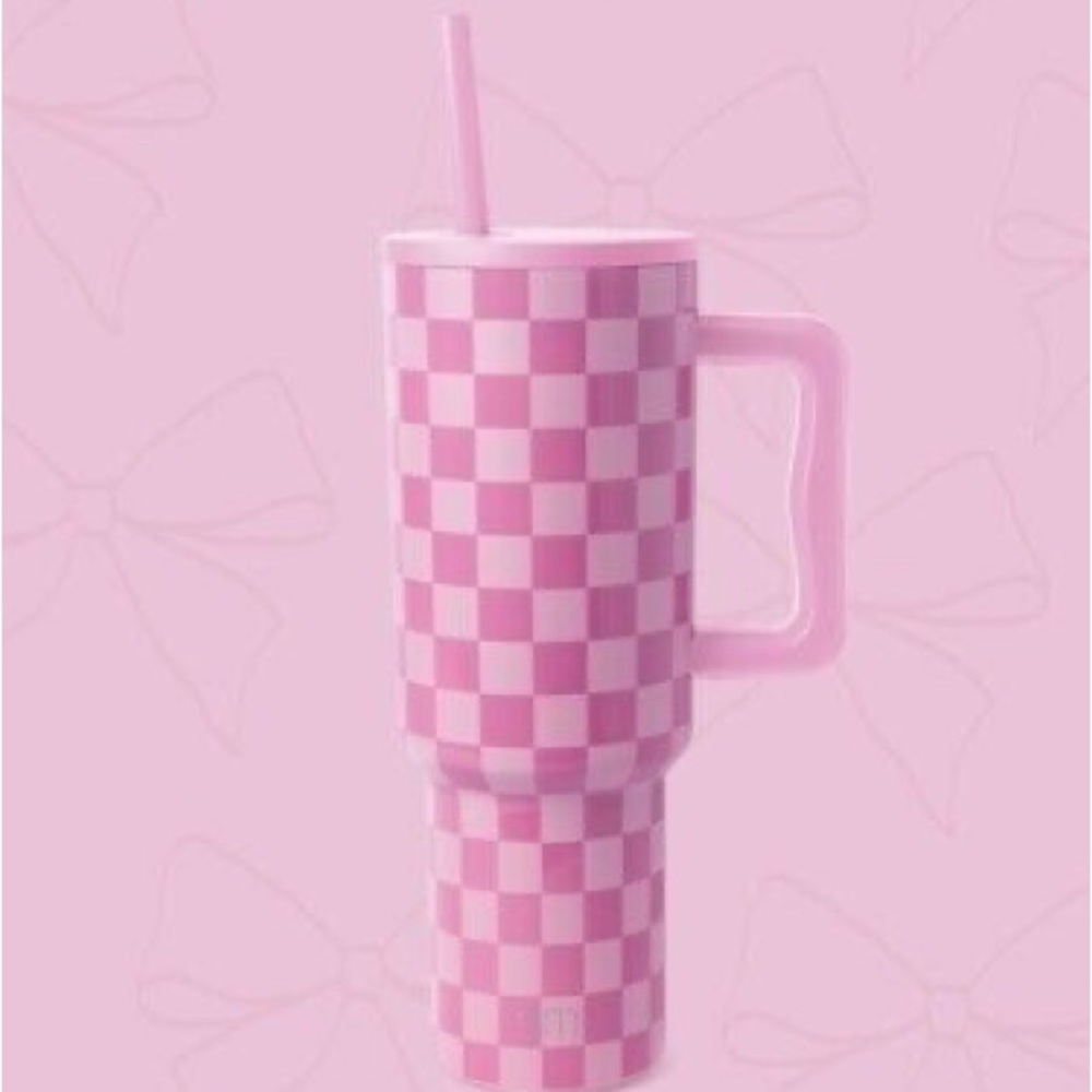 Simple Modern 40oz Pink Checker Trek Tumbler NWT